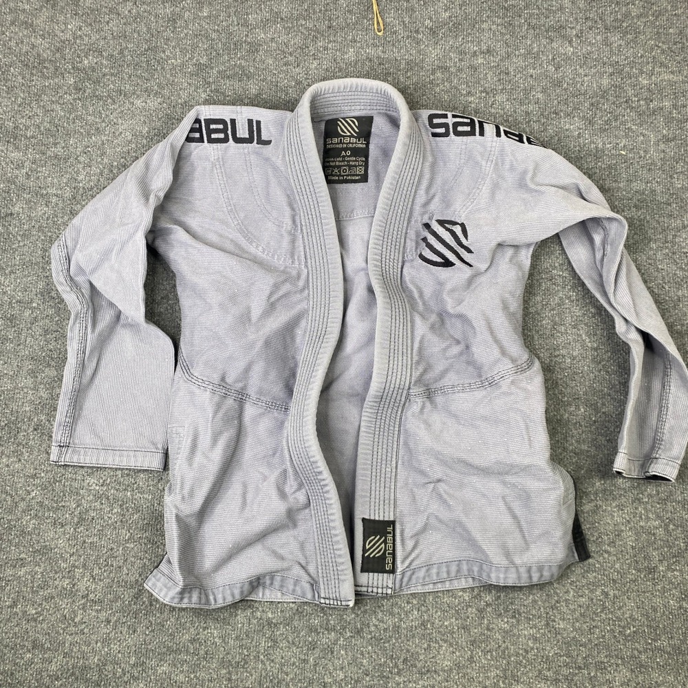 Sanabul Mens BJJ Gi Top Light Gray Pearl Weave Martial Arts Jacket Size A0